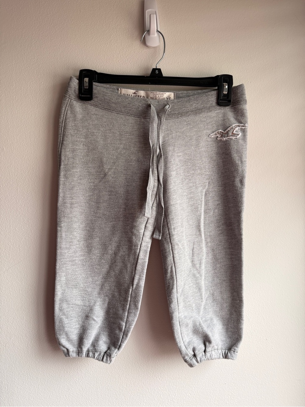 Hollister Gray Cropped Capri Jogger Sweatpants XS Y2K Lounge